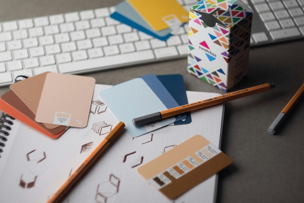 Illustrative creative workspace for branding